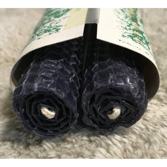 Hand-Rolled 100% Beeswax Candles Set 8" Natural & Eco-Friendly Dark Blue - Picture 6 of 6